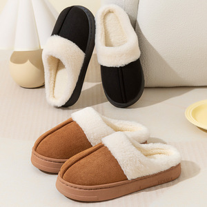 Vendita calda pantofola da casa per interni da donna disinvolta e soffice stivali da neve con punta in peluche tessuto da donna stile <span class=keywords><strong>pelliccia</strong></span> invernale <span class=keywords><strong>pantofole</strong></span> di cotone calde - Product Image 1