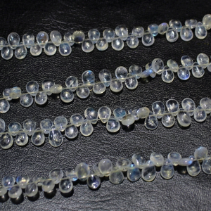 Teardrop-Shaped Moonstone Crystal Stones Polished Semi-Precious Beads for Jewelry Making Crafts - Product Image 1