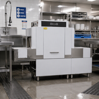Lave-vaisselle commercial à tunnel en acier inoxydable 304, lave-vaisselle automatique pour équipement de restauration hôtelière