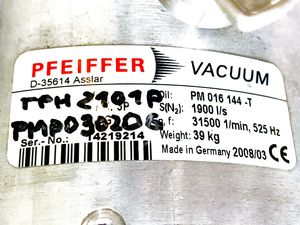 ปั๊มสุญญากาศเทอร์โบโมเลกุล Pfeiffer Vacuum รุ่น PM P03 020 TPH 2101 P พร้อมอุปกรณ์เสริม DV10078 น้ำหนัก 45 กก. - Product Image 6