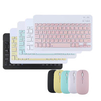 Mini teclado inalámbrico Bluetooths y combos de ratón, juego de teclado, Teclado Klavye para ordenador portátil recargable, teléfono, tableta, Android
