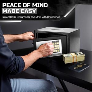 20E H20cm Small Safe <b>Box</b> with Drop Slot Electronic Drop Safe <b>Box</b> for Money with Digital Combination Keypad <b>Lock</b> - Product Image 5