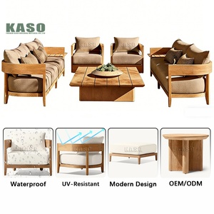 Conjunto de Salón de Lujo para Exterior Sofá Seccional de Ratán Muebles de Patio de Madera Modernos Conjunto de Muebles <span class=keywords><strong>Modulares</strong></span> para Jardín Sofá de Teca - Product Image 5