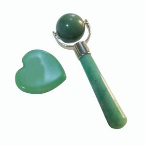 Hot Selling Green <b>jade</b> Aventurine Stone Massage <b>Jade</b> Face <b>Roller</b> and Gua Sha Set for face - Product Image 4