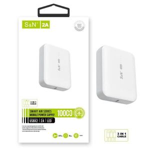 Cargador Portátil S&N de 10000mAh 2A con Doble Puerto USB e Indicador LED - Product Image 1