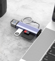 Lecteur de cartes et clé USB gris sidéral 3-en-1 double port A+C à branchement direct externe 170 Mo/s double lecteur double carte