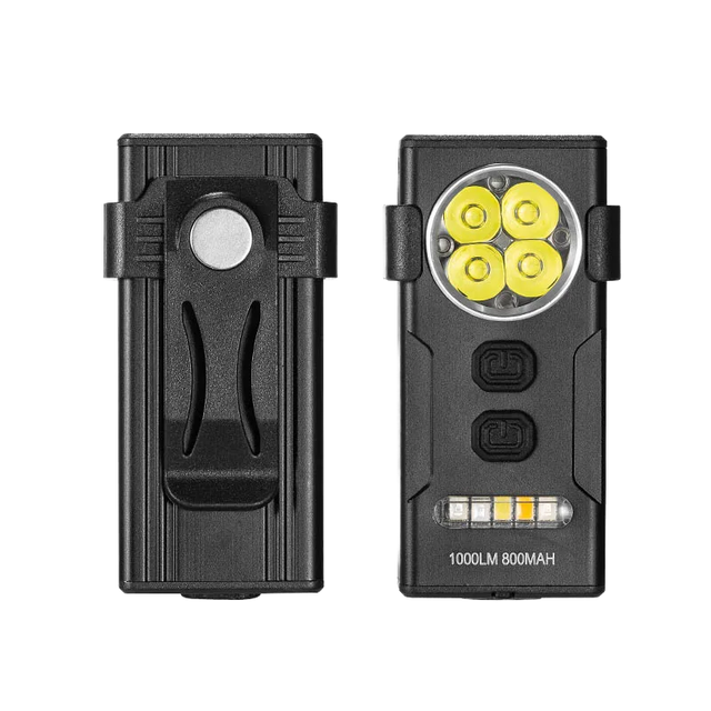 Portable Rechargeable LED Flashlight 10 Lighting Modes 1000 Lumens ABS EDC Keychain Lantern Outdoor Work