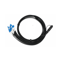 Kabel Drop Fiber Optik 24 Core Hardened MPO ke LC Fanout Tahan Air untuk Luar Ruangan Single Mode OS2 Pre-terminated