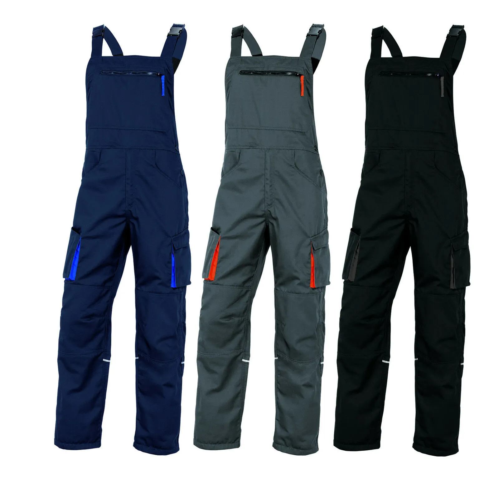 Mach 2 Baju Kerja Seragam Kerja Pria, Pakaian Kerja Overall Biru, Hitam, Abu-abu untuk Kerja Bib & Brace