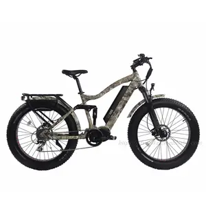사냥 뚱뚱한 타이어 전기 산악 E 자전거 큰 힘 1000W 48V 중앙 드라이브 모터 성인을 위한 이중 중단 전기 뚱뚱한 자전거