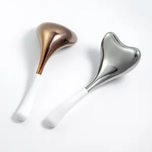 Face Lifting Gua Sha Spoon Colding Facial Massager Rollers Rose Gold stainless steel ice globe