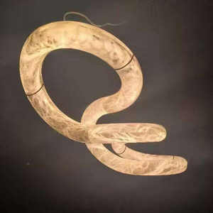 Nuevo diseño nórdico personalizado luces alabastro Hotel mesa de comedor colgante de mármol luz colgante - Product Image 6