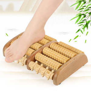 Rol pijat kaki kayu mewah polos warna alami Plantar Fasciitis pemijat tumit neuropatik pijat nyeri kaki - Product Image 1