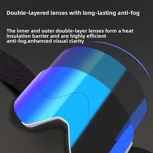 Masque de ski magnétique certifié CE <span class=keywords><strong>TN</strong></span>, lentille cylindrique à changement rapide, double couche anti-buée, équipement de snowboard OTG pour hommes et femmes - Product Image 4