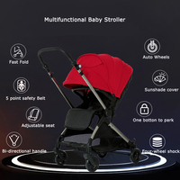 Poussette Bébé Approuvée pour Avion, Cadre en Aluminium OEM, Pliage à une Touche, Rotation à 360°, Amortissement des Chocs, Fenêtre Panoramique 3 Côtés