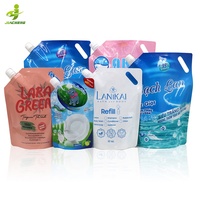 Emballage personnalisé imprimé Doypack Squeeze savon à vaisselle shampooing détergent à lessive pochette de bec de recharge pour savon liquide