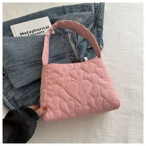 Women's Fashion Casual Small <b>Square</b> Bag Simple Customized Luxury Shoulder Bag Waterproof Polyester Heart Quilting Handbag - Product Image 1