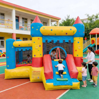 Château Gonflable Star Castle pour Enfants avec Toboggan et Rampe d'Escalade, Écologique, Qualité Commerciale, pour Fêtes en Jardin, en PVC