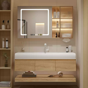 Muebles de Baño Modernos con Lavabo y Espejo, Conjunto de Muebles Sanitarios, Mueble de Baño Suspendido en la Pared - Product Image 2