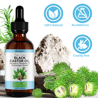 NIFEISHI Huile de ricin noire jamaïcaine biologique 100% naturelle avec huile de ricin noire haïtienne pure au romarin