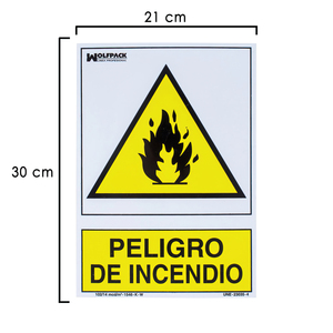 Segnale di pericolo di incendio 21x 30 (H) cm. - Product Image 1