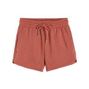 Shorts pour femmes en coton mélangé écologique à motif écossais, confortables au quotidien, avec cordon de serrage élastique à la taille, deux poches, tissu respirant - Product Image 1