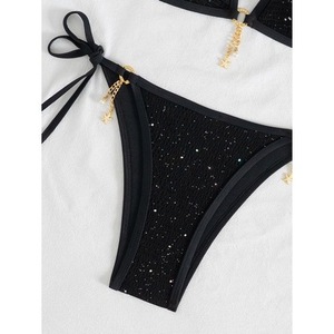 Nuevo traje de baño de estilo europeo y americano, negro, con tirantes ajustables en la espalda, bikini sexy y de gran venta, adelgazante - Product Image 2
