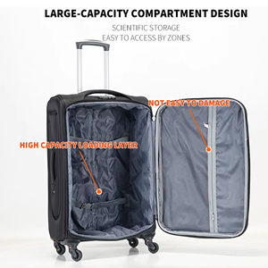 Ensemble de bagages de luxe classique unisexe imperméable en 4 pièces avec <span class=keywords><strong>valise</strong></span> à roulettes <span class=keywords><strong>légère</strong></span> en <span class=keywords><strong>tissu</strong></span> Oxford à 4 roues - Product Image 5