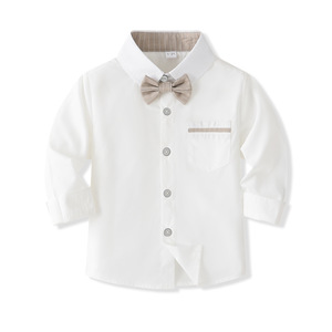<span class=keywords><strong>Ensemble</strong></span> chemise confortable à manches longues et pantalon à bretelles rayé pour tout-petits garçons, idéal pour les fêtes, les mariages et le quotidien - Product Image 3