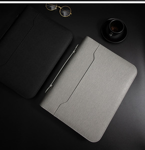 Black A4 Size Notebook Waterproof Portfolio Handle File <strong>Folder</strong> 4 <strong>Ring</strong> <strong>Binder</strong> Tan Document Holder Bag With Clip - Product Image 4