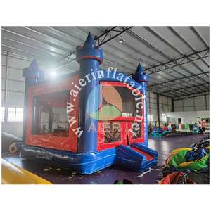 Château gonflable bleu vif et <span class=keywords><strong>rouge</strong></span> avec toboggan - Château de saut sécurisé pour enfants, équipement de jeu pour fêtes en plein air - Product Image 4