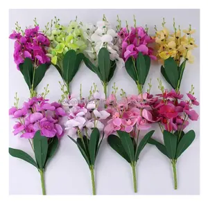 Buquê de orquídeas para decoração de casamento, buquê pequeno de orquídeas Phalaenopsis com toque real e de alta qualidade