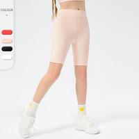 Pantalon de danse très élastique pour filles, short de yoga et de course respirant pour enfants, taille élastique, en Spandex/Nylon, motif uni 1