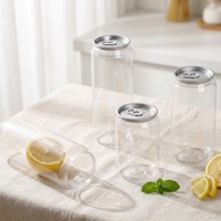 Bouteille de boisson portable en PET de qualité supérieure, 330 ml, 500 ml, 650 ml, étanche, scellée, pour café, jus, avec couvercle facile à ouvrir