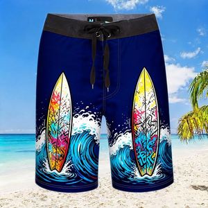 Trajes de Baño Personalizados de Poliéster Elástico en 4 Direcciones para Hombre, Shorts de Playa Ligeros de Secado Rápido OEM - Product Image 1
