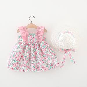 1447 été nouveau Style princesse jupe mignon coton bébé fille robe de soirée nœud Floral Dot <span class=keywords><strong>10</strong></span> ans enfants groupe en gros - Product Image 5