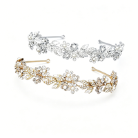 Couronnes et diadèmes de mariée en cristal plaqué argent, style romantique français, avec perles, bijoux de cheveux de mariage, vente en gros d'usine