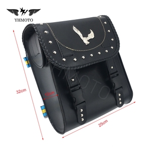 YHMOTO Universal Motorcycle Leather Saddle Side Bag Luggage <b>Box</b> Package - Product Image 3