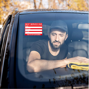 사용자 정의 이동식 오일 변경 서비스 알림 스티커 자동 유지 보수 경고 접착제 레드 라벨 도매 방수 - Product Image 5