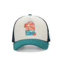 Gorra Trucker Premium de Malla Transpirable de 5 Paneles con Parche Frontal de Espuma Tejida, Bicolor, Duradera y Personalizada, para Estilo de Vida de Playa y Surf