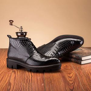 Zapatos de Cuero al por Mayor para Hombre, Botas de Alta Calidad con Cordones y Suela Gruesa, Otras Botas Modernas para Hombre - Product Image 4