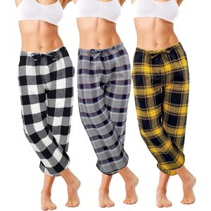 FOXA Pantalon capri en flanelle de coton pour femme, doux et respirant, vêtements de nuit - Product Image 5