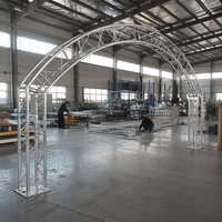 Arco de aleación de aluminio curvado personalizado, soporte para iluminación de escenario, marco de fondo para bodas, eventos y exposiciones, diseño modular portátil