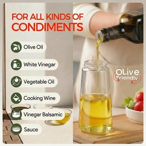 Spruzzatore <span class=keywords><strong>Olio</strong></span> 550ml 18.5oz Bottiglia Vetro 2 in 1 Cucina <span class=keywords><strong>Per</strong></span> Oliva Aceto Cocco Dispenser Spray Bottiglia Versatore a Pression - Product Image 6
