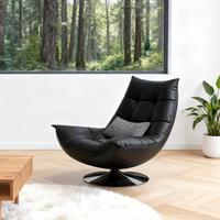 Fauteuil de loisirs en bois au design italien moderne avec siège ergonomique confortable et accoudoirs fixes en acier pour chambre et bureau à domicile
