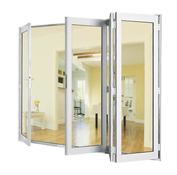 Porte pliante en verre en alliage d'aluminium sur mesure pour balcon, cloison de villa, décoration intérieure avec certification