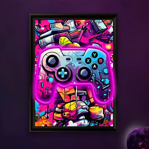 <b>Gamepad</b> LED picture frame neon indoor hanging wall decoration luminous hanging painting USB powered dimmable ambient light 5V - Product Image 1