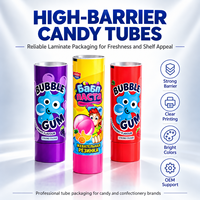 Tube d'emballage en aluminium et plastique sans BPA, personnalisé avec impression UV, bouchon à vis, réutilisable pour confiture et bonbons