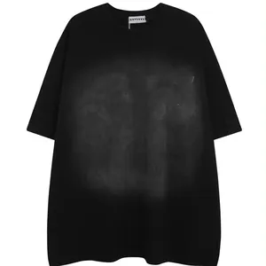 Washed Star Print volldruck Digitaler Jersey-Banddruck auf T-Shirts Herren Washed Acid-Wash-T-Shirt