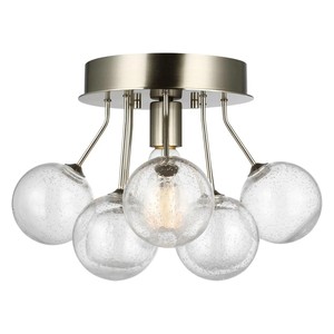 Lámpara de Techo Semi-Pendiente de Arte Moderno con Cristal de Burbujas y Metal Negro |   Iluminación Atractiva para Espacios de Ocio en Hoteles - Product Image 2